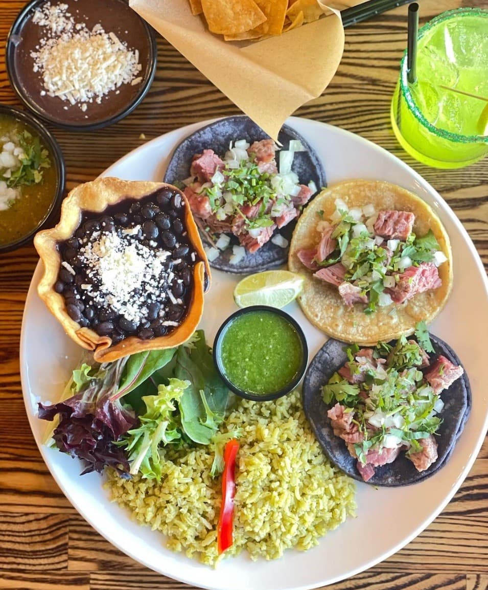 Authentic Mexican tacos plate